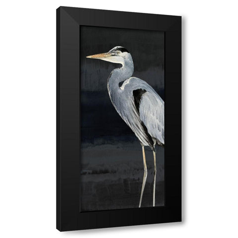 Heron on Black I Black Modern Wood Framed Art Print by Loreth, Lanie