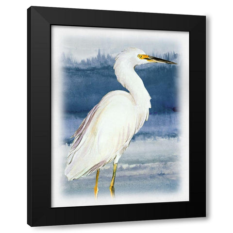 Blue on Blue Heron II Black Modern Wood Framed Art Print by Loreth, Lanie