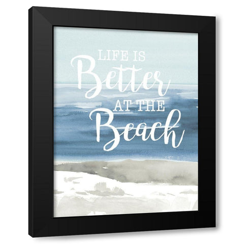 At the Beach Black Modern Wood Framed Art Print by Loreth, Lanie