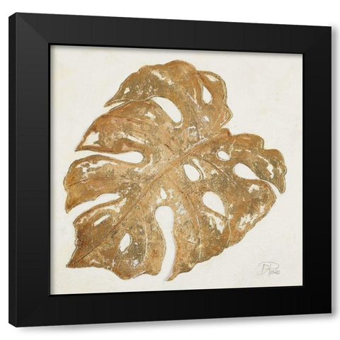 Golden Leaf Palm II Black Modern Wood Framed Art Print by Pinto, Patricia