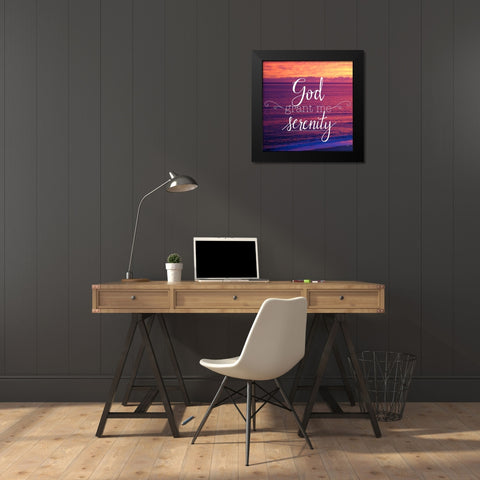 God Grant Me Serenity Black Modern Wood Framed Art Print by Metz, Andi