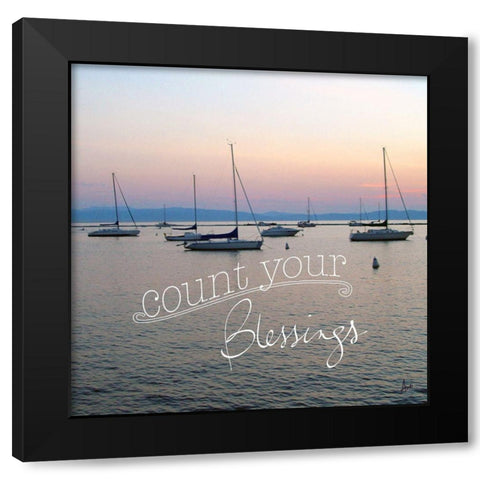 Count your Blessings Black Modern Wood Framed Art Print by Metz, Andi