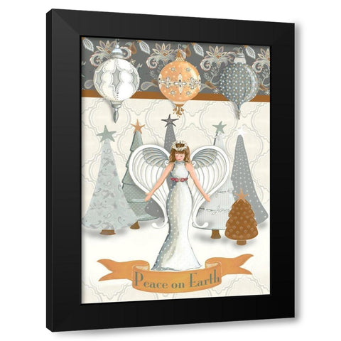 Angel Wonderland Earth Black Modern Wood Framed Art Print with Double Matting by Metz, Andi