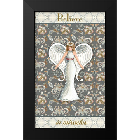 Wonderland Angel II Black Modern Wood Framed Art Print by Metz, Andi
