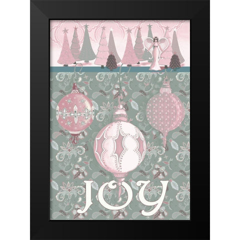 Pink Wonderland Joy Black Modern Wood Framed Art Print by Metz, Andi