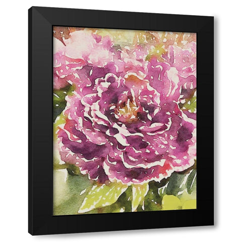 Purple Blossoms Black Modern Wood Framed Art Print with Double Matting by Navas, Emily