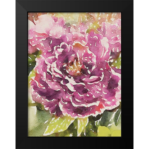 Purple Blossoms Black Modern Wood Framed Art Print by Navas, Emily