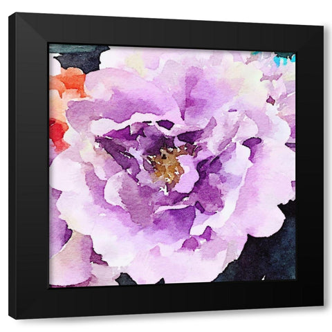 Purple Flower Black Modern Wood Framed Art Print with Double Matting by Navas, Emily