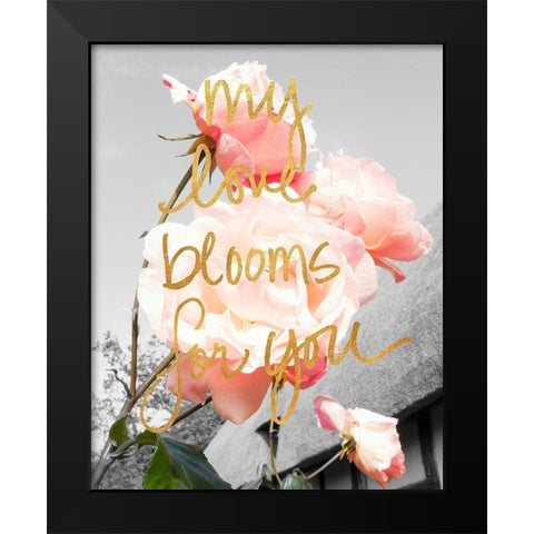 Love Blooms I Black Modern Wood Framed Art Print by Navas, Emily