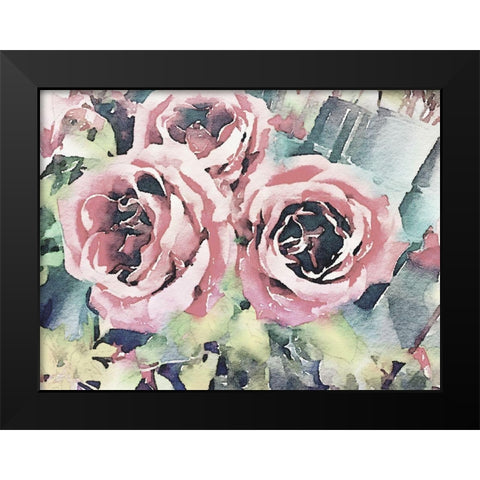 Vintage Roses Black Modern Wood Framed Art Print by Navas, Emily