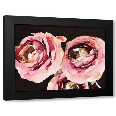 Dark Roses Black Modern Wood Framed Art Print with Double Matting by Navas, Emily