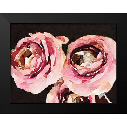 Dark Roses Black Modern Wood Framed Art Print by Navas, Emily