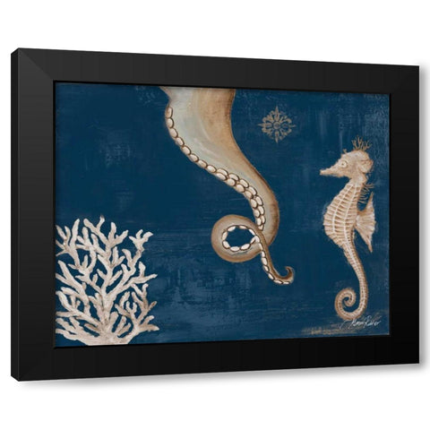 Coastal Life on Blue II Black Modern Wood Framed Art Print by Ritter, Gina