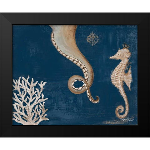 Coastal Life on Blue II Black Modern Wood Framed Art Print by Ritter, Gina