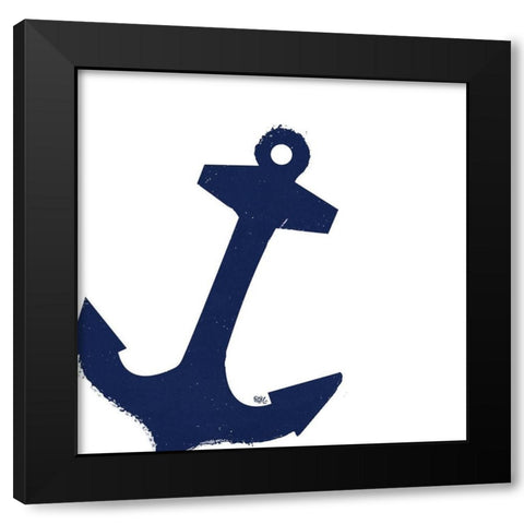 Coastal Navy on White III Black Modern Wood Framed Art Print with Double Matting by Hakimipour, Tiffany