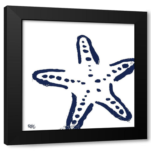 Coastal Navy on White II Black Modern Wood Framed Art Print with Double Matting by Hakimipour, Tiffany