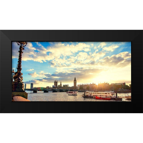 Thames River Black Modern Wood Framed Art Print by Navas, Emily