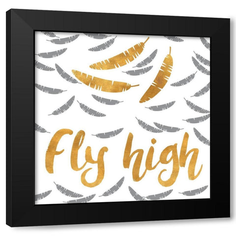 Fly High Black Modern Wood Framed Art Print by SD Graphics Studio