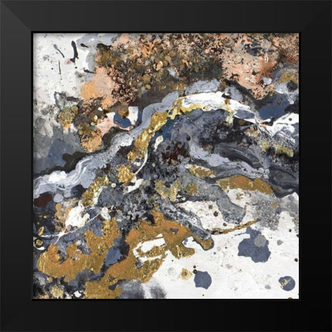 Turbulence Square I Black Modern Wood Framed Art Print by Pinto, Patricia