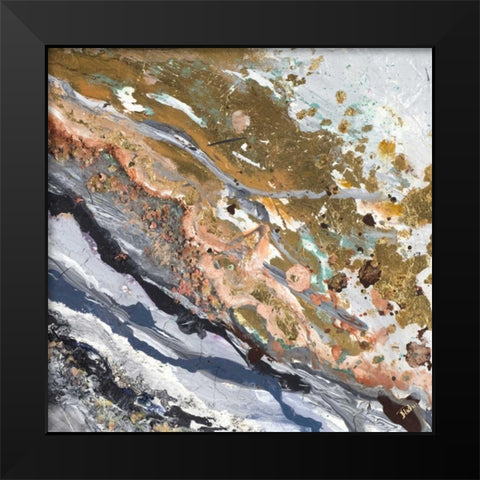 Turbulence Square II Black Modern Wood Framed Art Print by Pinto, Patricia