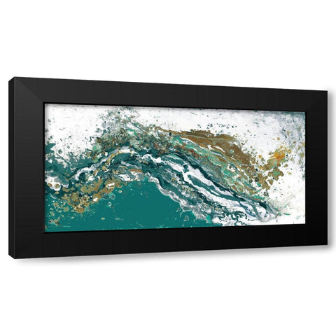 Turquoise Turbulence Black Modern Wood Framed Art Print with Double Matting by Pinto, Patricia