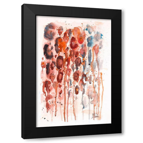 Red Watercolor Animal Skin Black Modern Wood Framed Art Print with Double Matting by Pinto, Patricia
