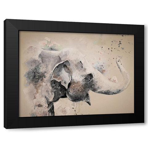 Sandstone Elephant Black Modern Wood Framed Art Print with Double Matting by Pinto, Patricia