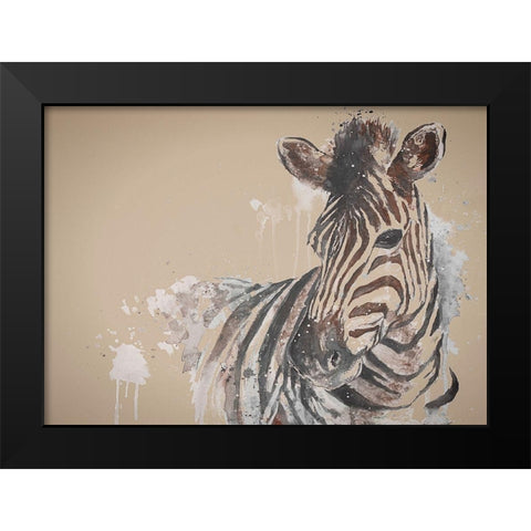 Sandstone Zebra Black Modern Wood Framed Art Print by Pinto, Patricia