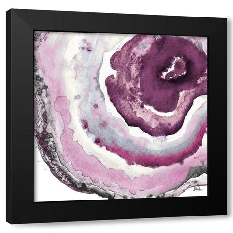 Pink Agate I Black Modern Wood Framed Art Print with Double Matting by Pinto, Patricia