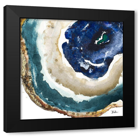 Blue Agate Black Modern Wood Framed Art Print with Double Matting by Pinto, Patricia