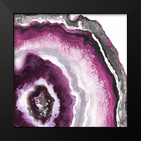 Pink Agate II Black Modern Wood Framed Art Print by Pinto, Patricia