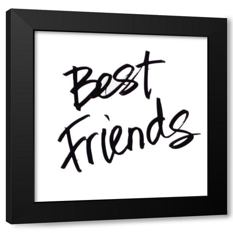 Best Friends Black Modern Wood Framed Art Print by SD Graphics Studio