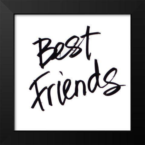 Best Friends Black Modern Wood Framed Art Print by SD Graphics Studio