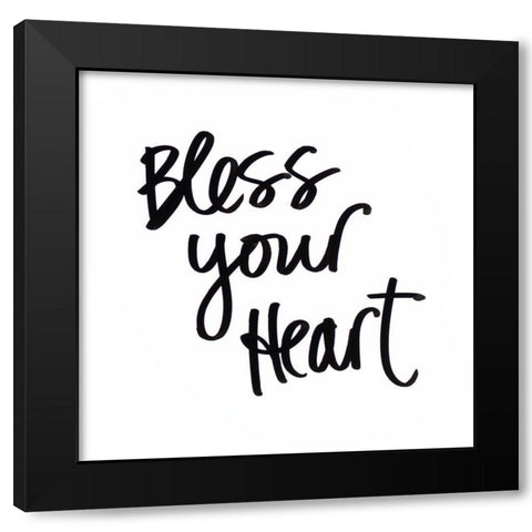 Bless your Heart Black Modern Wood Framed Art Print with Double Matting by SD Graphics Studio