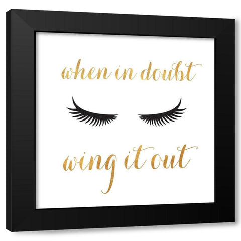 Golden Glam I Black Modern Wood Framed Art Print with Double Matting by SD Graphics Studio