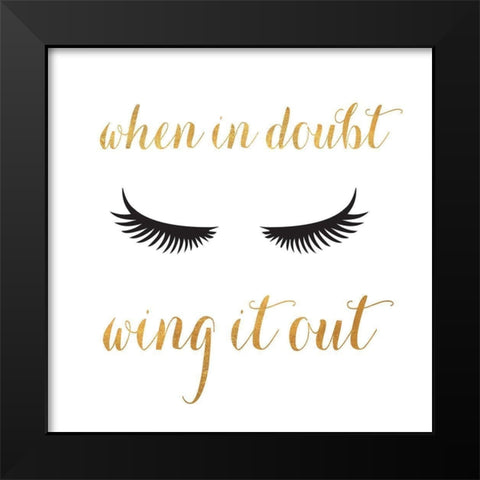 Golden Glam I Black Modern Wood Framed Art Print by SD Graphics Studio