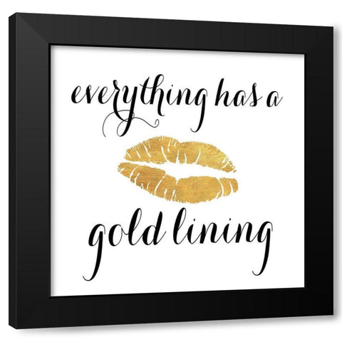 Golden Glam II Black Modern Wood Framed Art Print with Double Matting by SD Graphics Studio