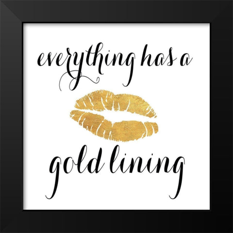 Golden Glam II Black Modern Wood Framed Art Print by SD Graphics Studio