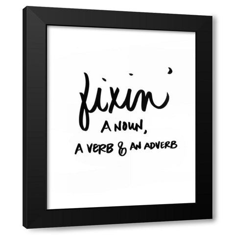 Fixin Black Modern Wood Framed Art Print with Double Matting by SD Graphics Studio