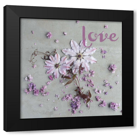 Love Black Modern Wood Framed Art Print with Double Matting by Gardner, Sarah