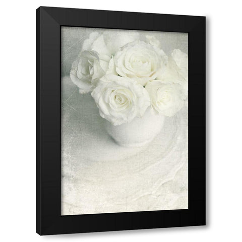 All White Bouquet Black Modern Wood Framed Art Print with Double Matting by Gardner, Sarah