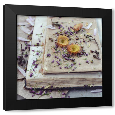 Fall Into The Text Black Modern Wood Framed Art Print by Gardner, Sarah