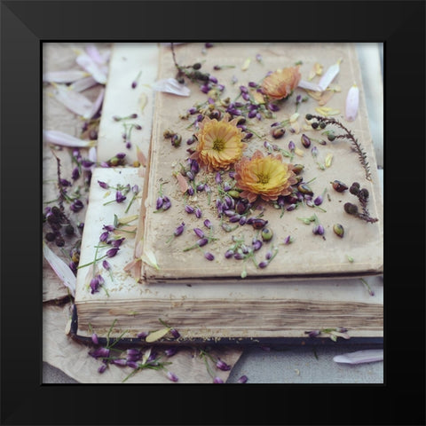 Fall Into The Text Black Modern Wood Framed Art Print by Gardner, Sarah