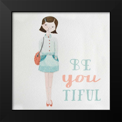 Be Girl I Black Modern Wood Framed Art Print by Gardner, Sarah