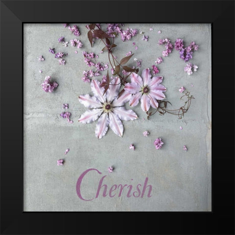 Cherish Black Modern Wood Framed Art Print by Gardner, Sarah