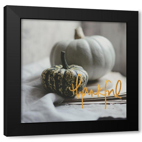 Thankful Black Modern Wood Framed Art Print with Double Matting by Gardner, Sarah