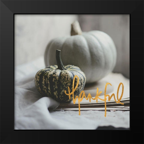 Thankful Black Modern Wood Framed Art Print by Gardner, Sarah