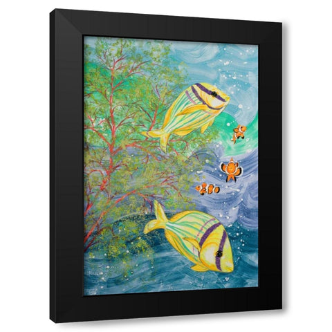 Aquamarina I Black Modern Wood Framed Art Print by Baliko, Linda