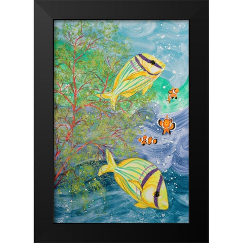 Aquamarina I Black Modern Wood Framed Art Print by Baliko, Linda