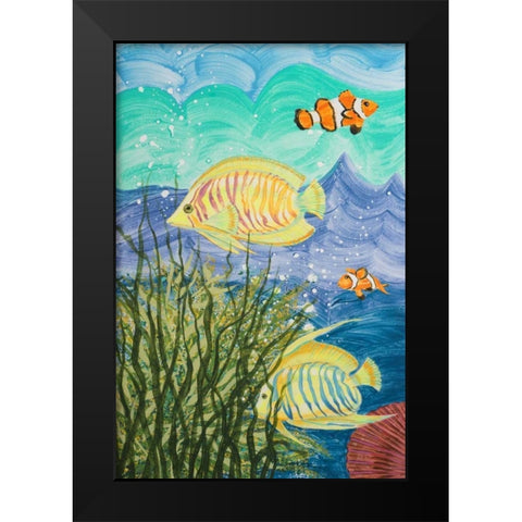 Aquamarina II Black Modern Wood Framed Art Print by Baliko, Linda